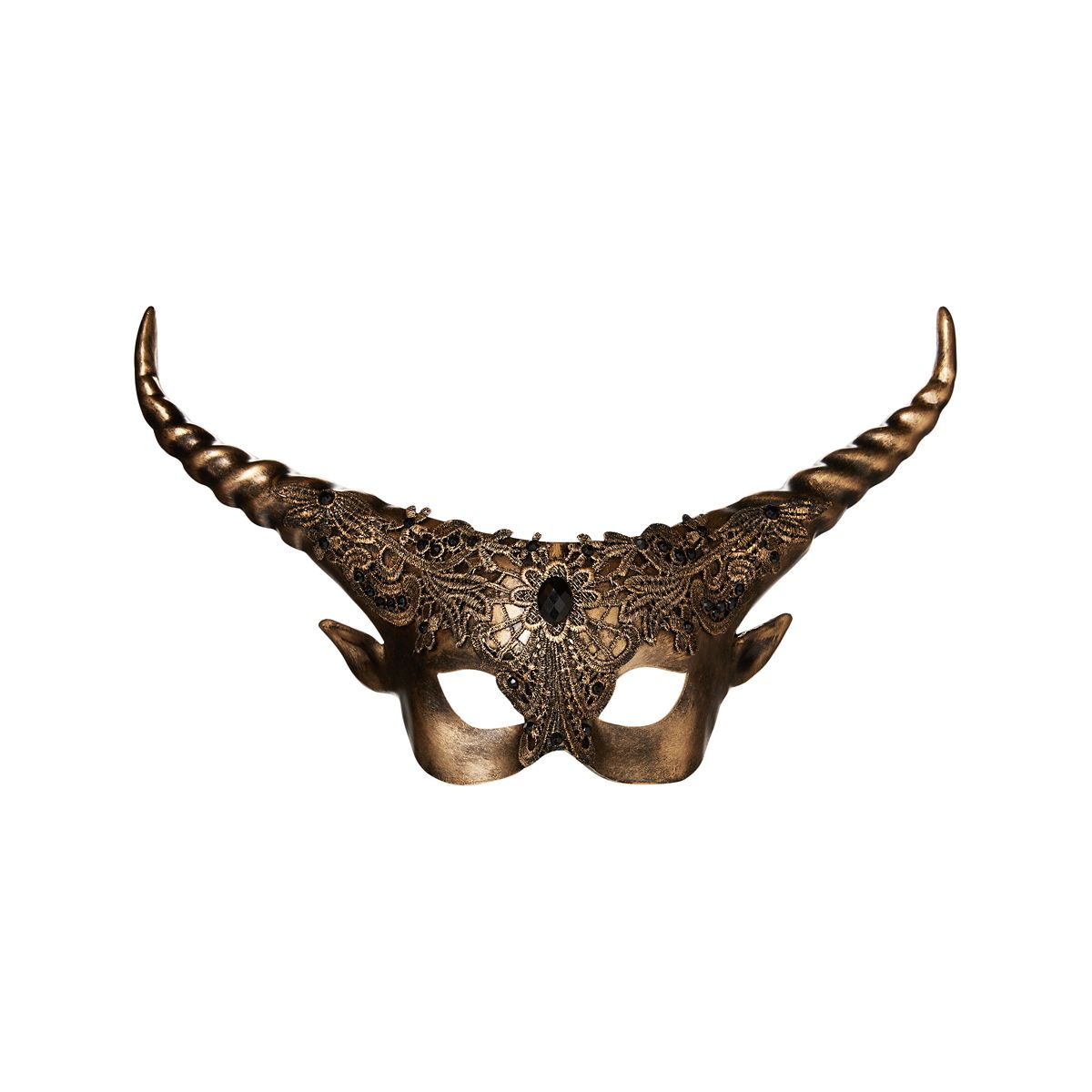 Gold Horned Masquerade Eye Mask BLACK/GOLD
