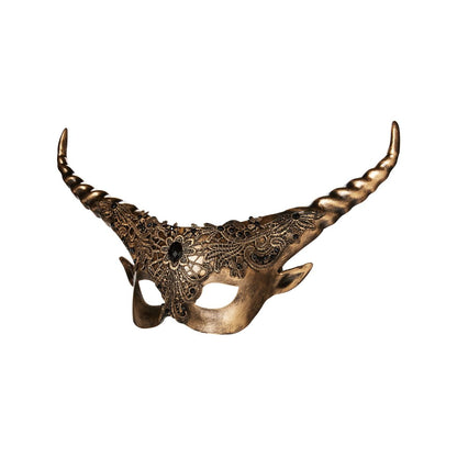Gold Horned Masquerade Eye Mask BLACK/GOLD