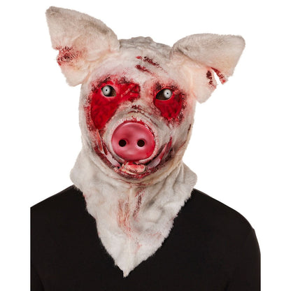 Moving Mouth Bloody Pig Full Mask WHITE