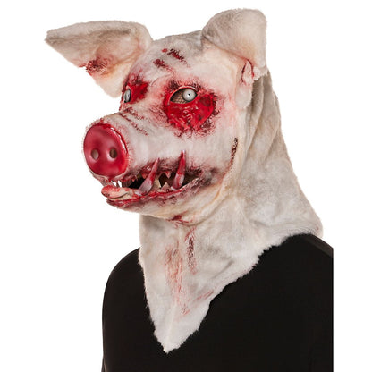 Moving Mouth Bloody Pig Full Mask WHITE