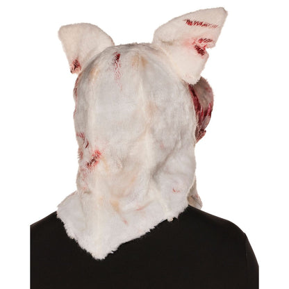 Moving Mouth Bloody Pig Full Mask WHITE