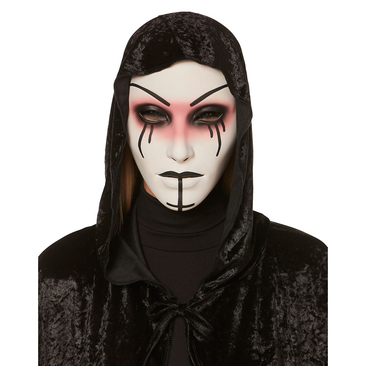 Unholy Possessed Nun Half Mask WHITE - MULTI
