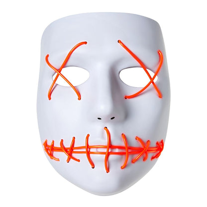 White and Red EL Wire Half Mask