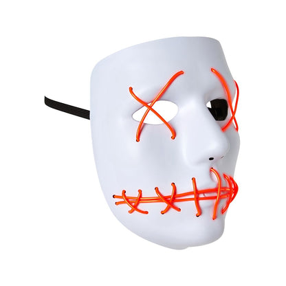 White and Red EL Wire Half Mask
