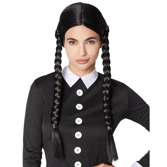 Adult Wednesday Addams Wig - The Addams Family BLACK