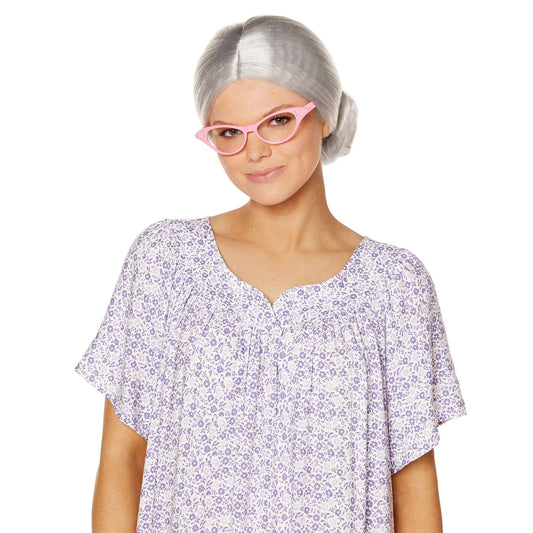 Old Woman Bun Wig GRAY