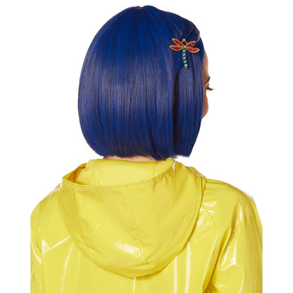 Coraline Wig with Dragonfly Clip BLUE