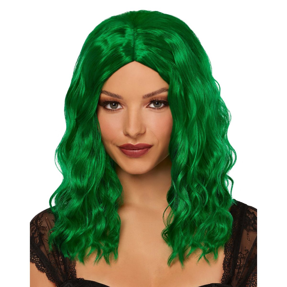 Green Wavy Curls Wig GREEN