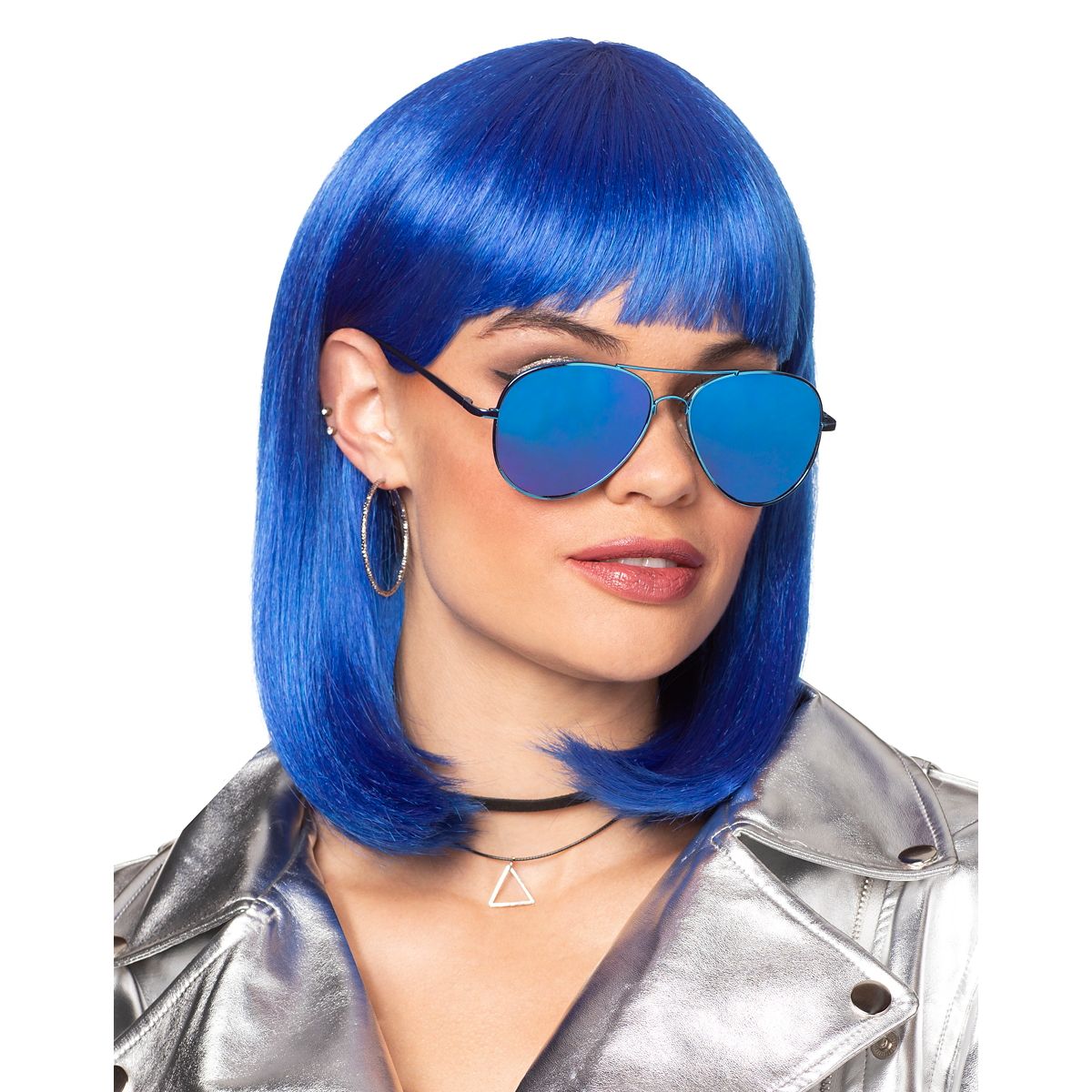 Dark Blue Pageboy Wig BLUE