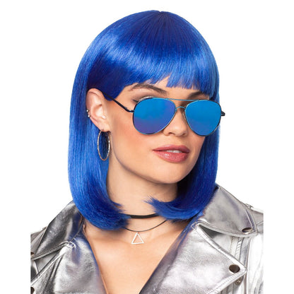 Dark Blue Pageboy Wig BLUE