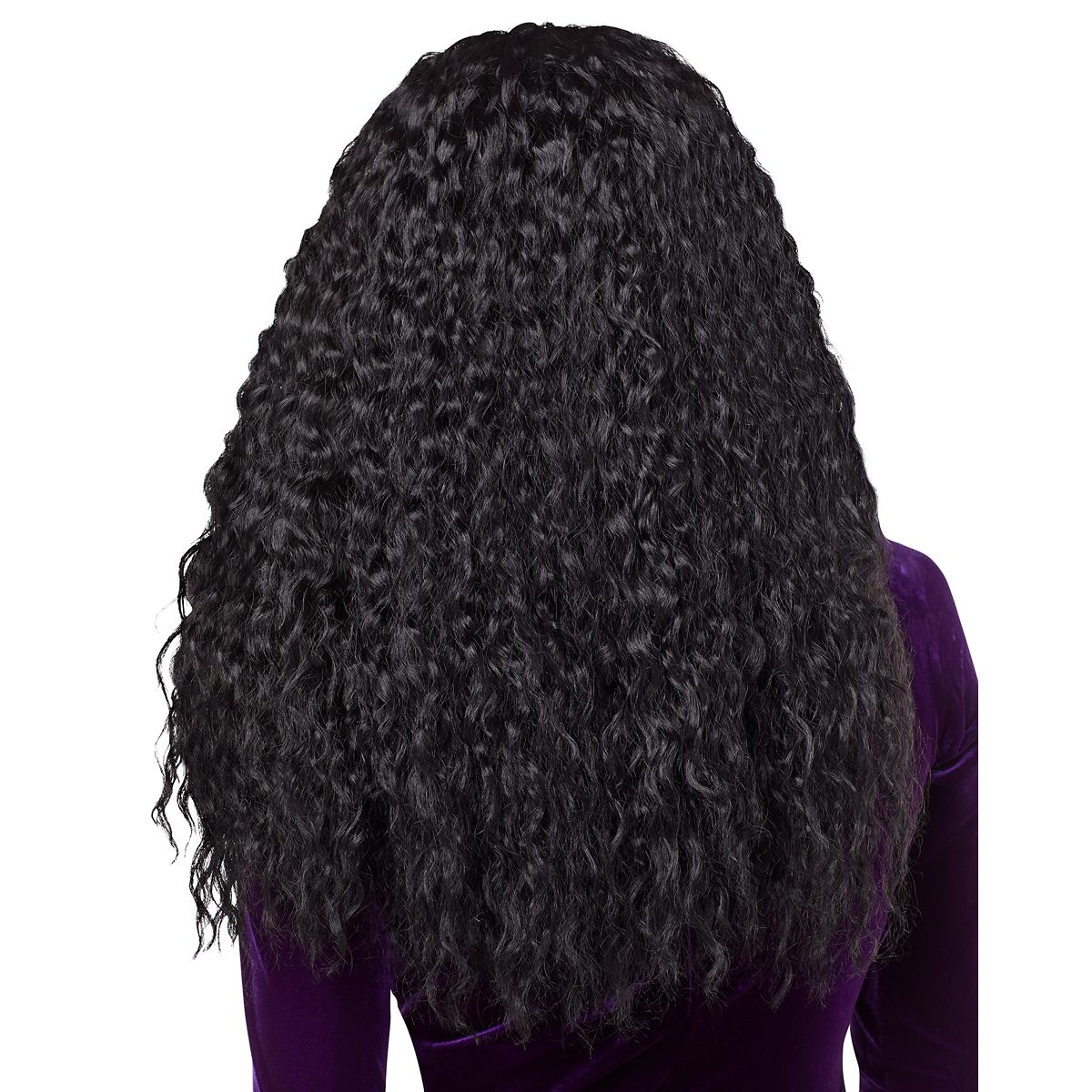 Black Crimped Wig with Bangs BLACK