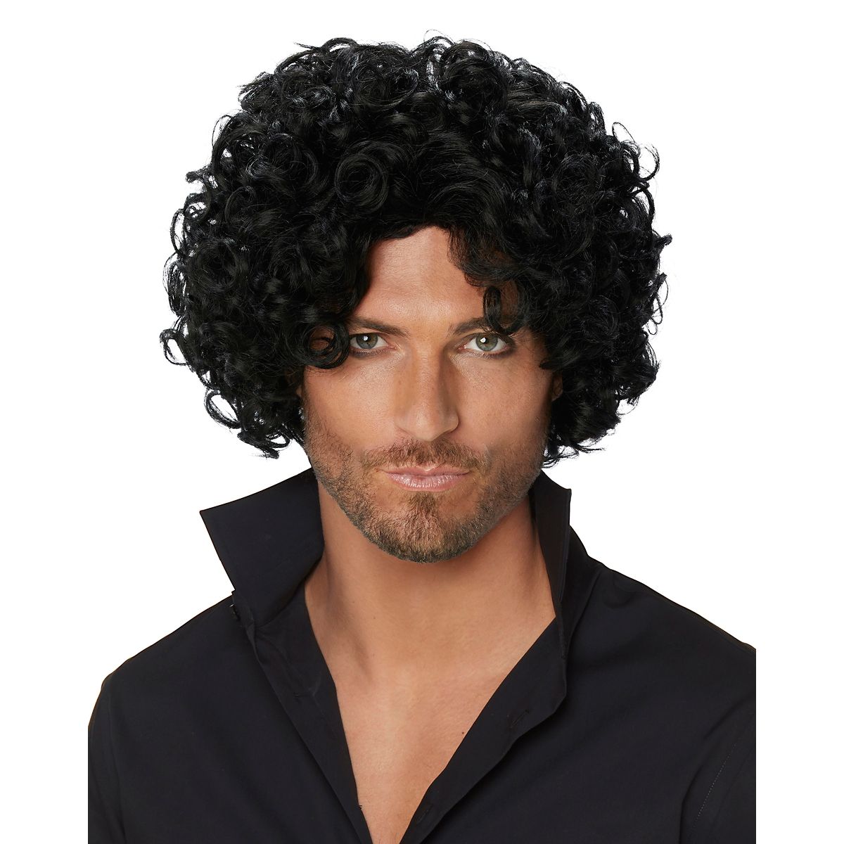 Curly Haired Singer Wig BLACK
