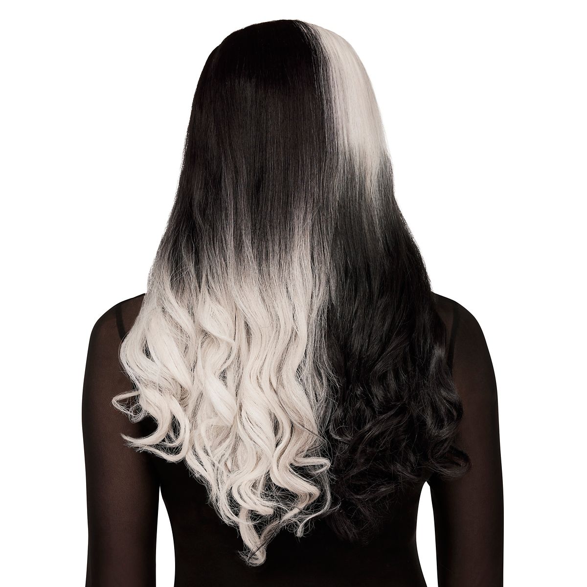 Heat Resistant Black and White Middle Part Wig BLACK AND WHITE
