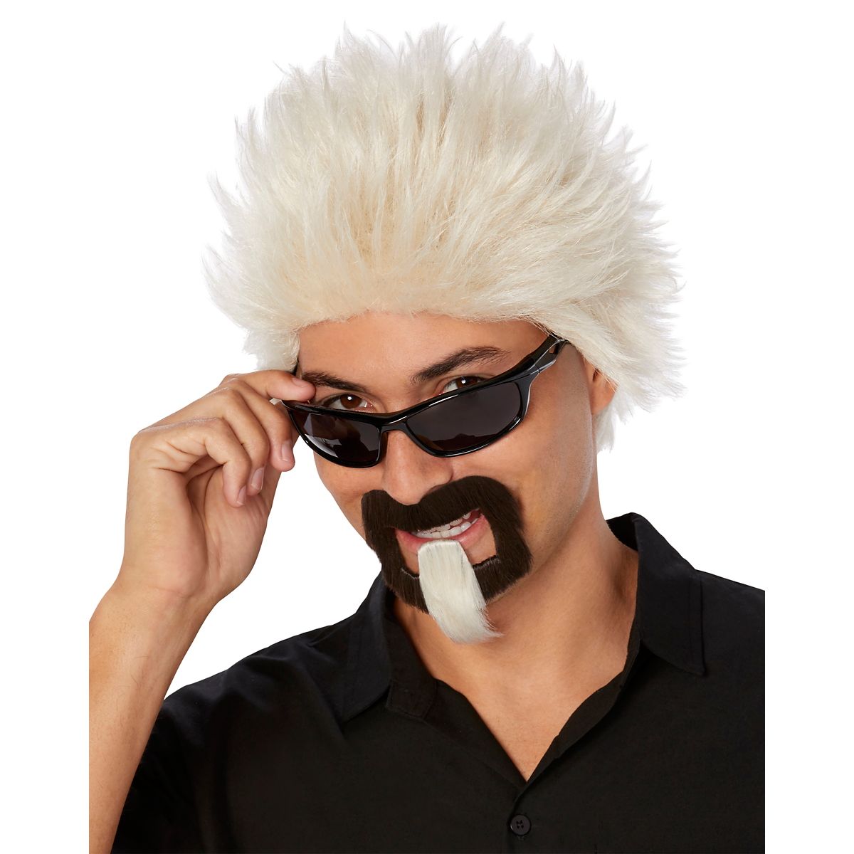 Bleached Spikes Wig With Goatee BLONDE