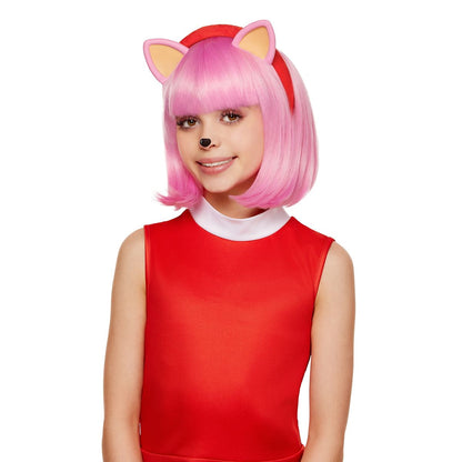 Kids Amy Rose Wig with Ears - Sonic the Hedgehog PINK