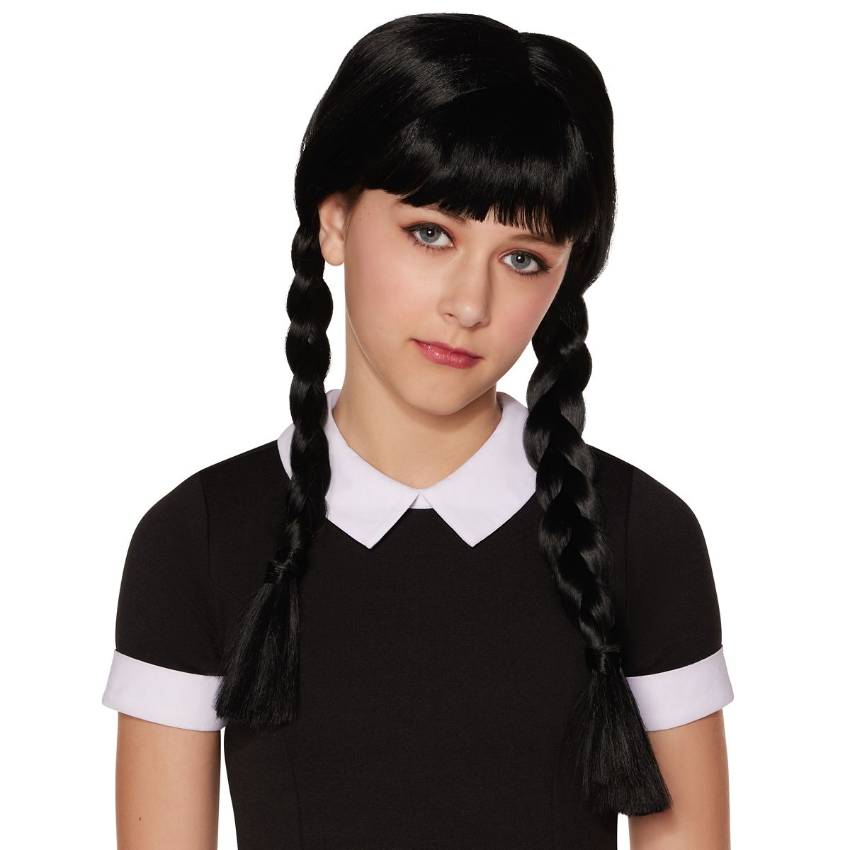 Kids Braided Wig with Bangs BLACK