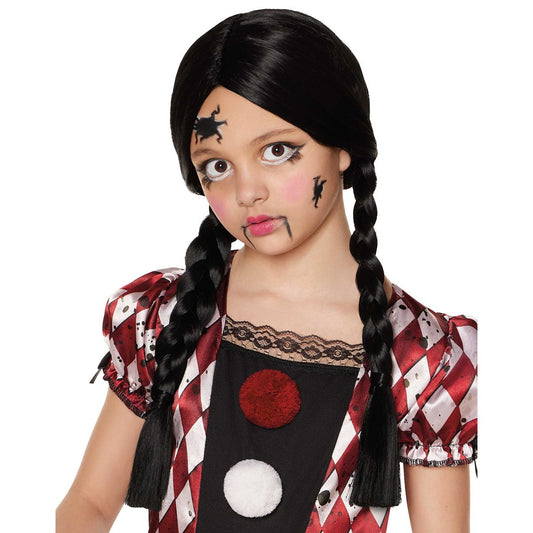 Kids Black Braided Wig BLACK