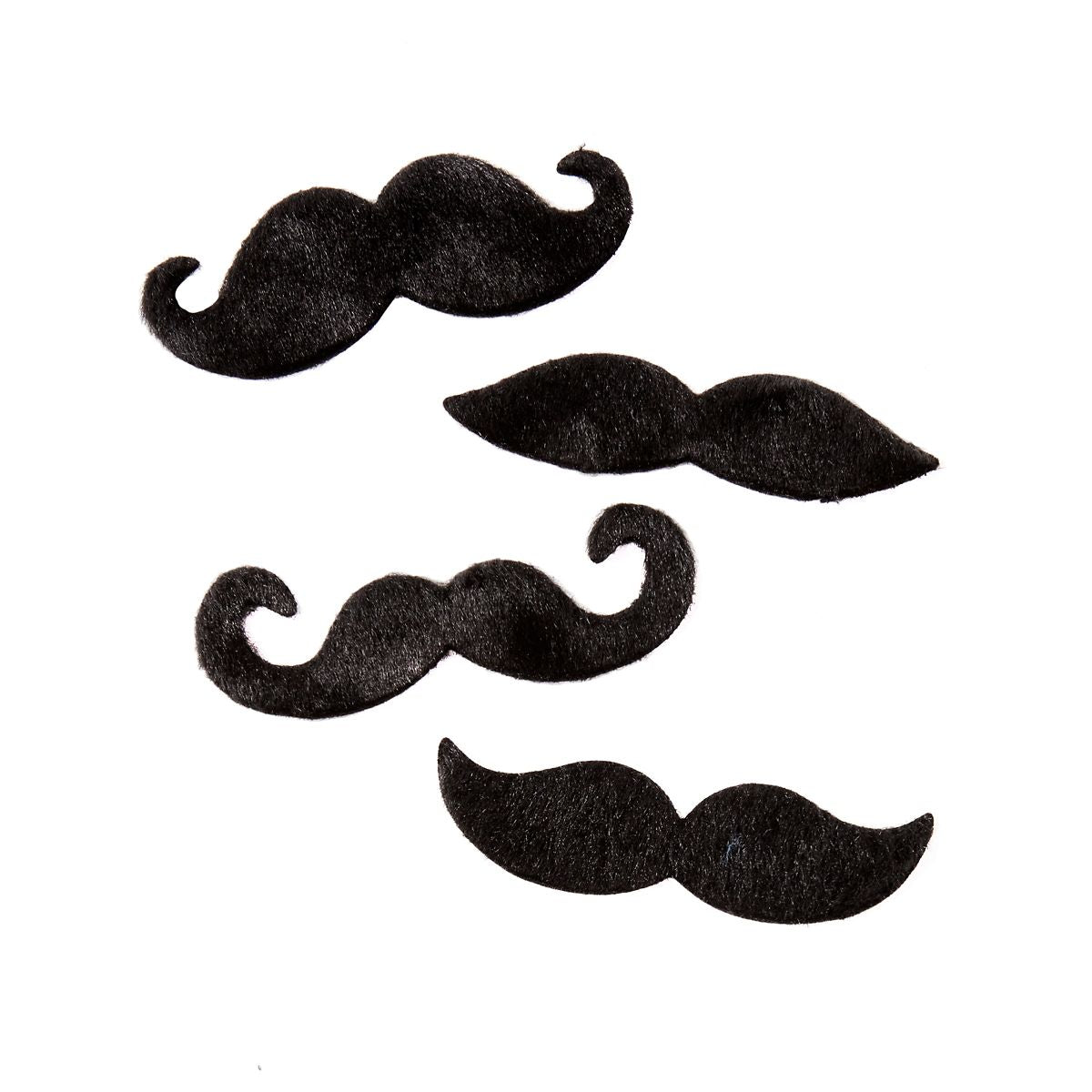 Black Adhesive Mustache 4 Pack BLACK