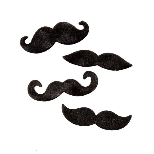 Black Adhesive Mustache 4 Pack BLACK