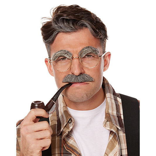 Old Man Brows and Mustache GRAY