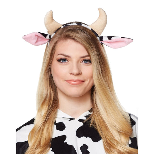 Cow Ear Headband BLACK AND WHITE