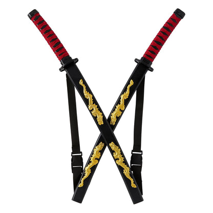 Kids Ninja Swords with Harness RED