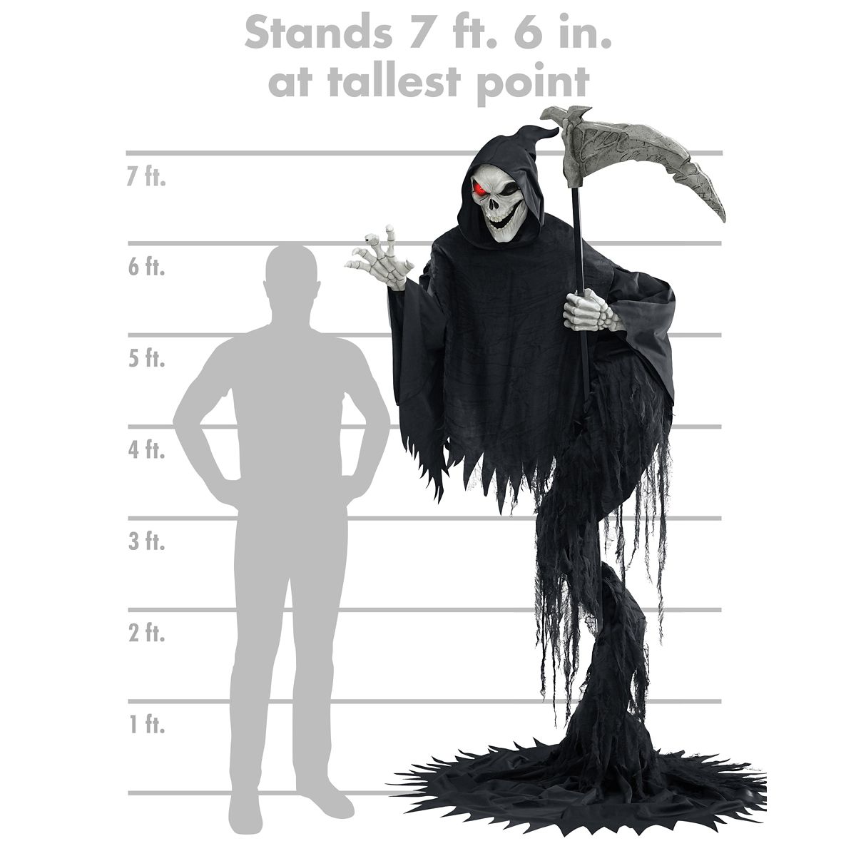 7 Ft 6 In Jack the Reaper Animatronic MULTI-COLOR