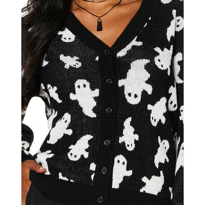 Ghost Cardigan BLACK AND WHITE