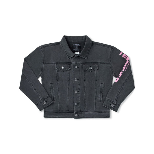 Art the Clown Denim Jacket - Terrifier 2 BLACK AND PINK