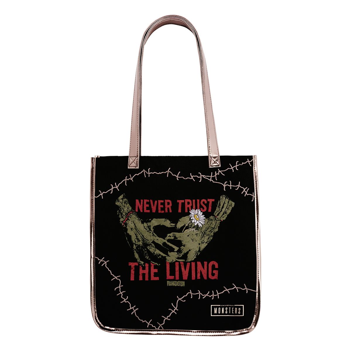 Never Trust the Living Tote Bag - Universal Monsters BLACK