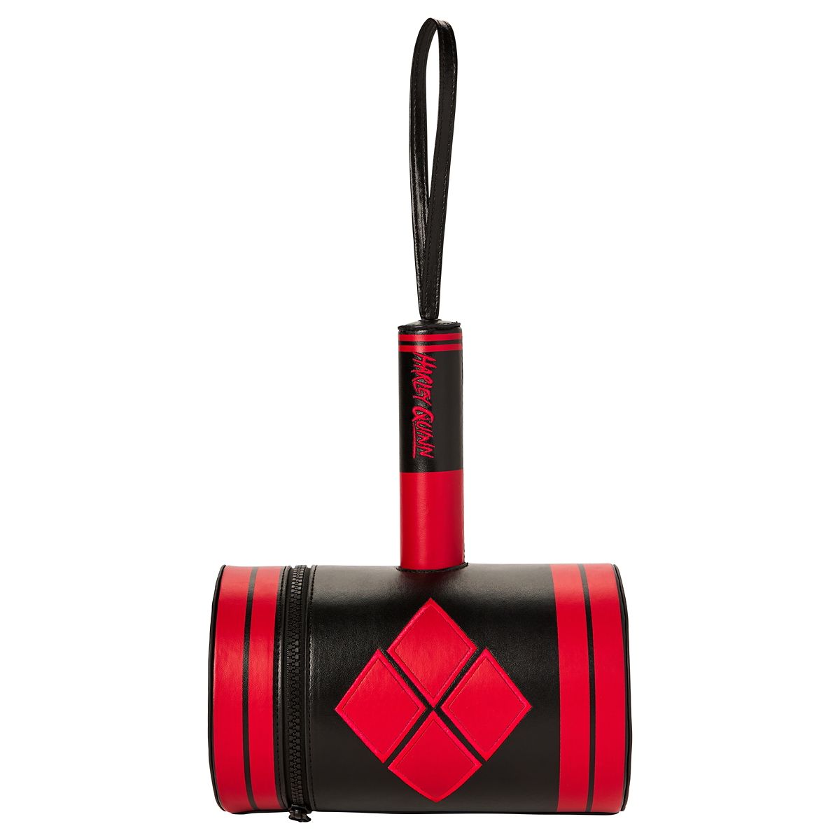 Harley Quinn Mallet Wristlet Bag - DC Villains BLACK AND RED