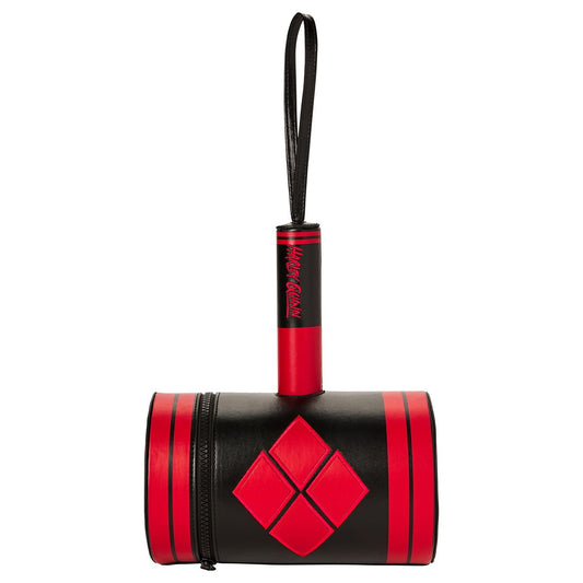 Harley Quinn Mallet Wristlet Bag - DC Villains BLACK AND RED