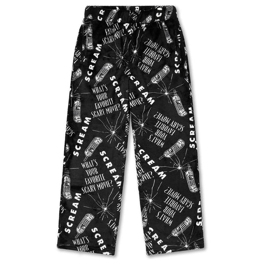 Scream Phone Plush Lounge Pants BLACK