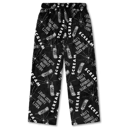Scream Phone Plush Lounge Pants BLACK