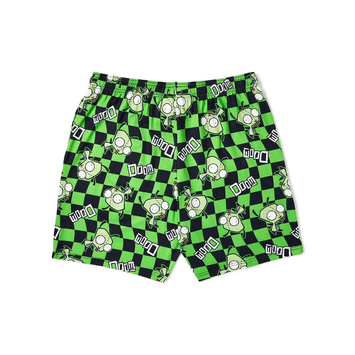 GIR Checkered Lounge Shorts - Invader Zim GREEN