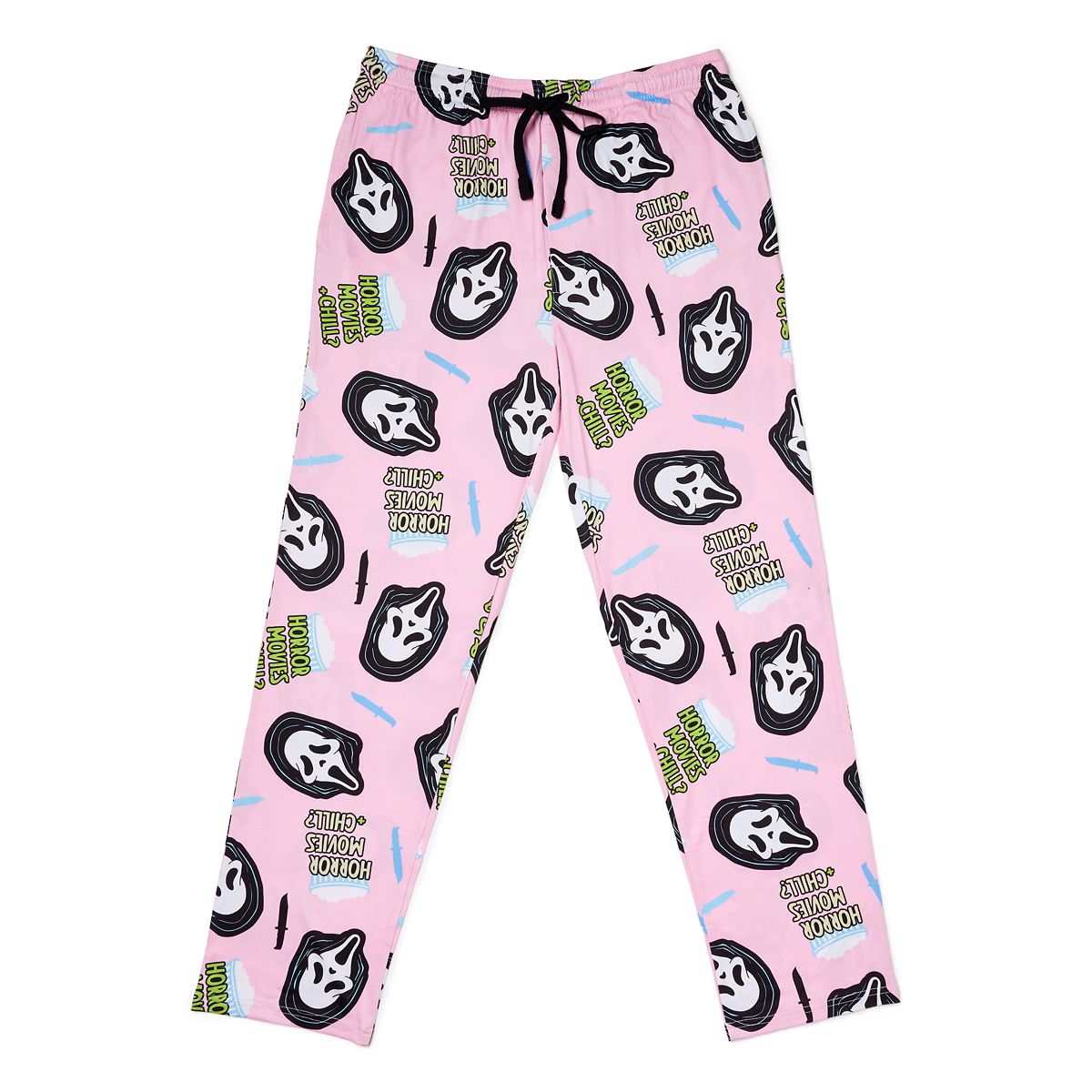 Ghost Face Horror Movies and Chill Lounge Pants LIGHT PINK