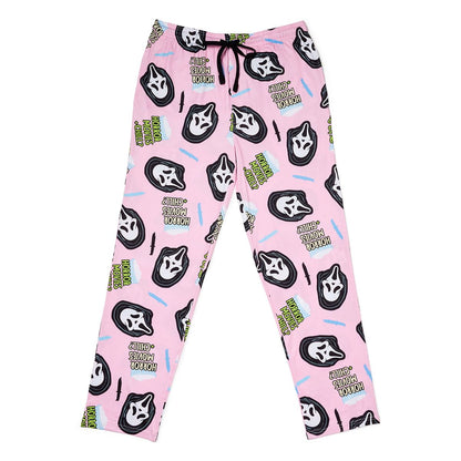 Ghost Face Horror Movies and Chill Lounge Pants LIGHT PINK