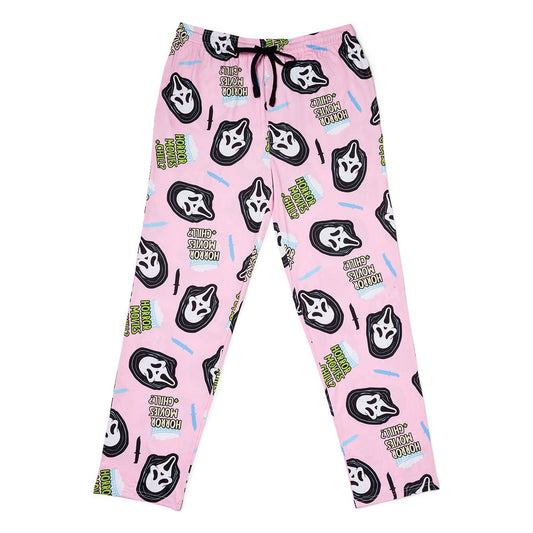 Ghost Face Horror Movies and Chill Lounge Pants LIGHT PINK