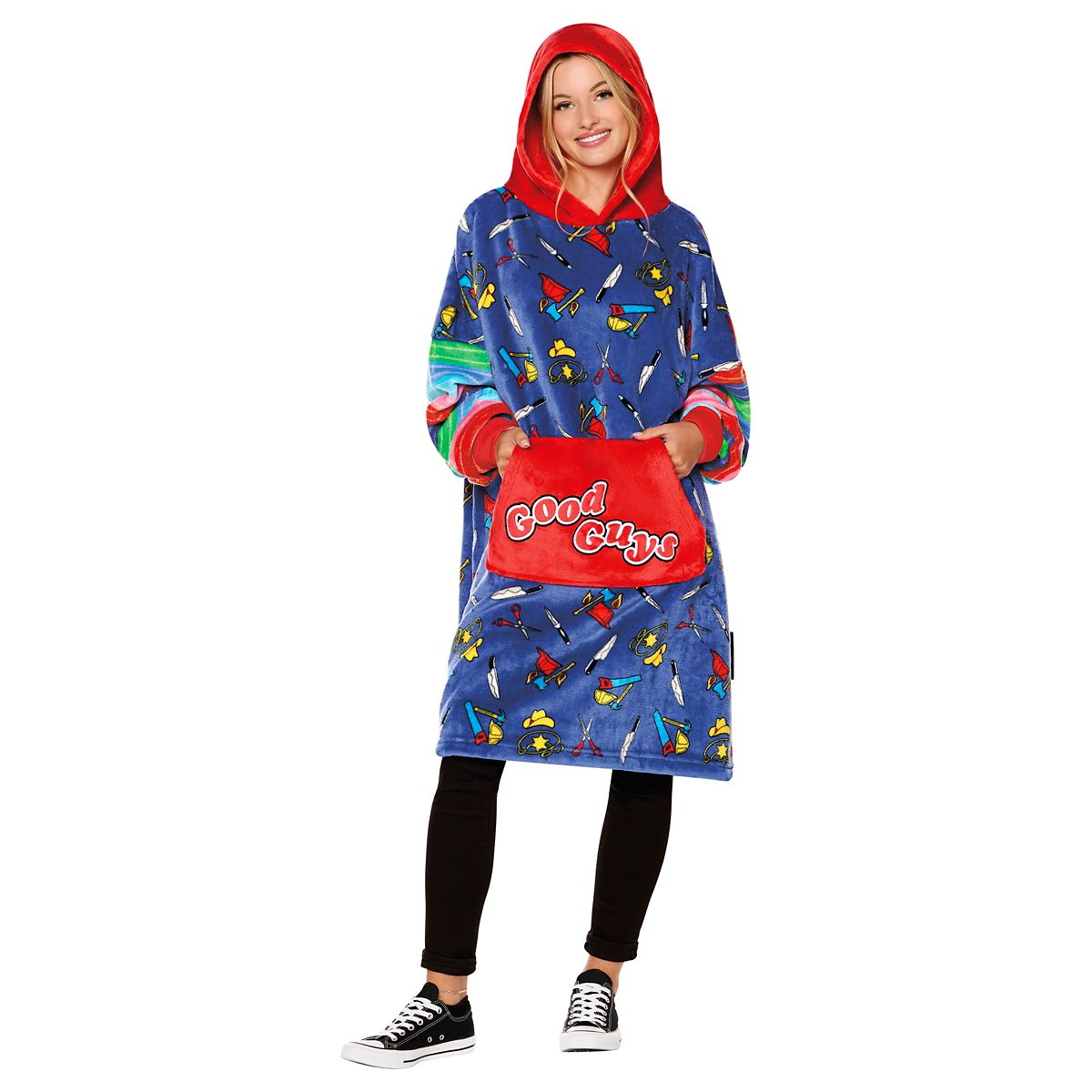 Chucky Good Guys Hooded Blanket RED / BLUE
