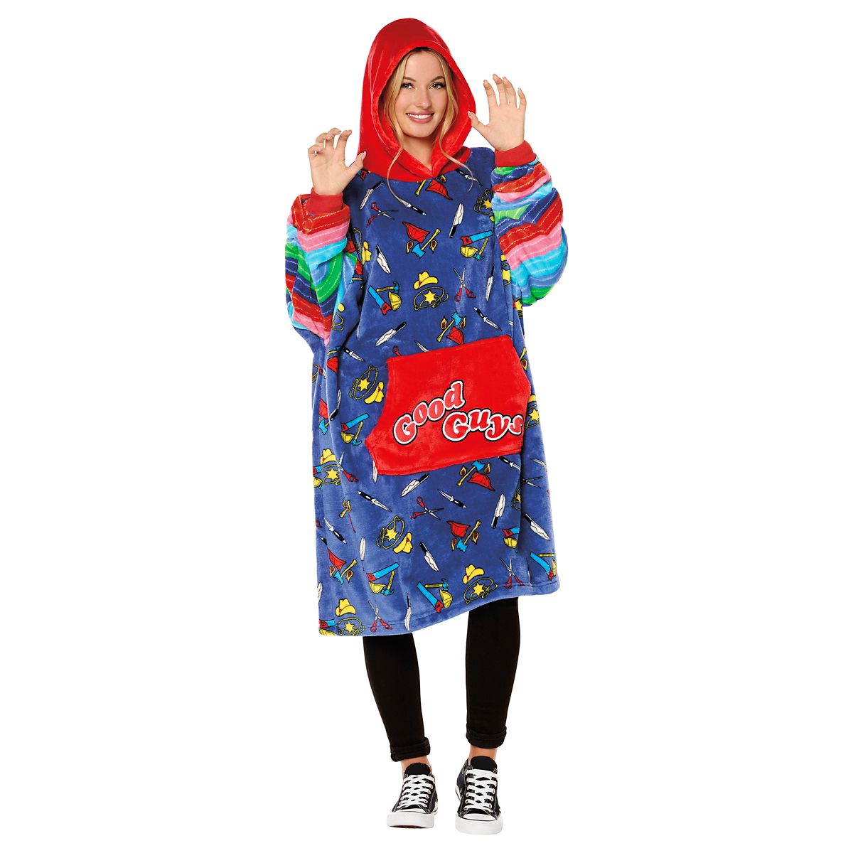 Chucky Good Guys Hooded Blanket RED / BLUE
