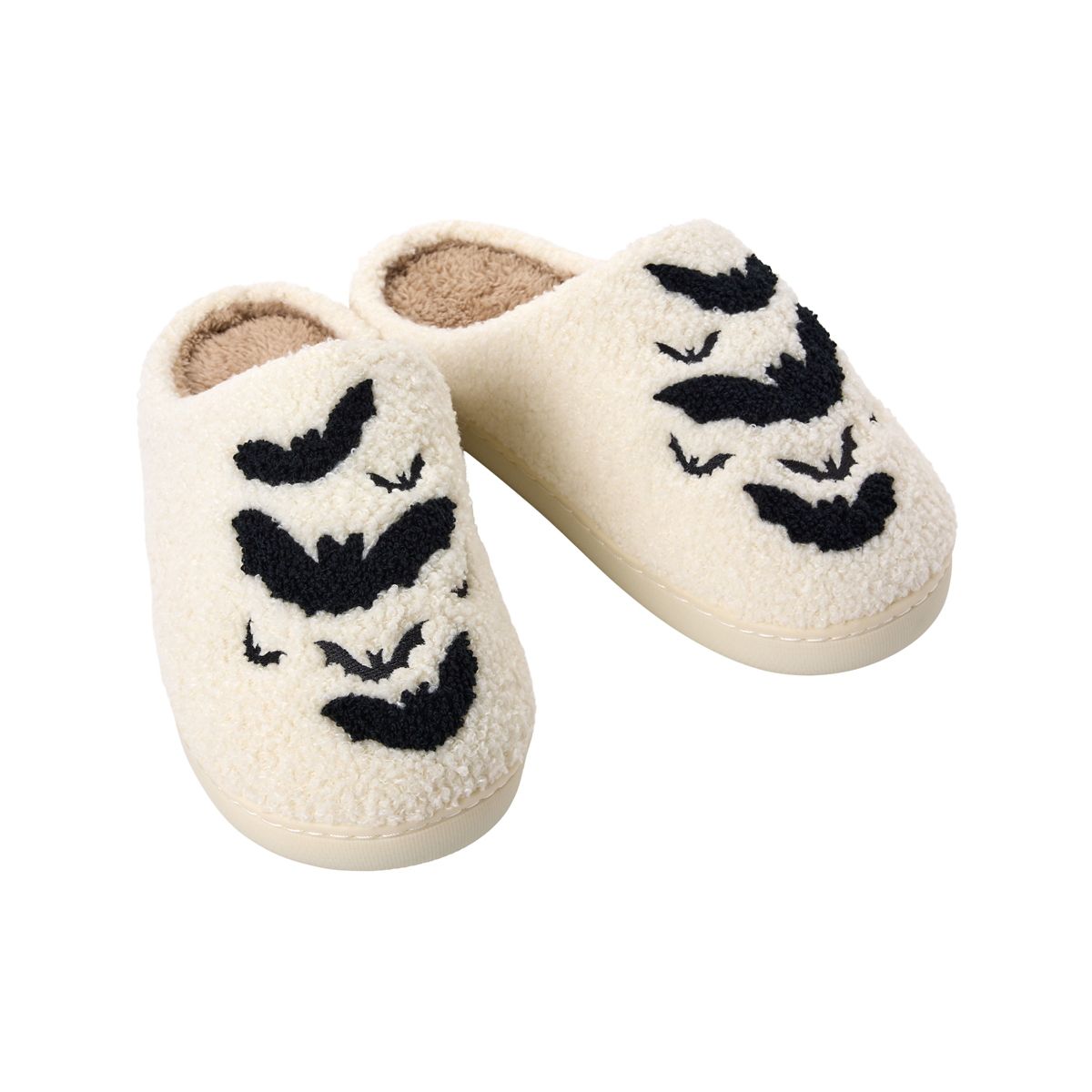 Bat Slippers BLACK AND WHITE