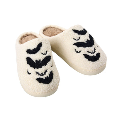 Bat Slippers BLACK AND WHITE