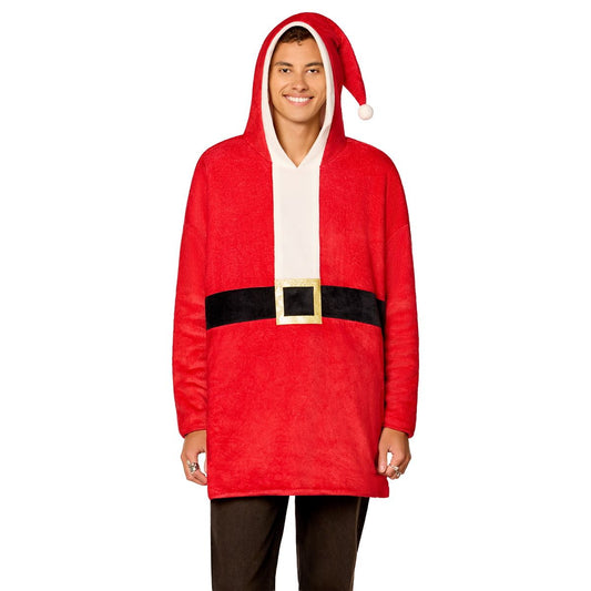 Santa Wearable Fleece Blanket RED