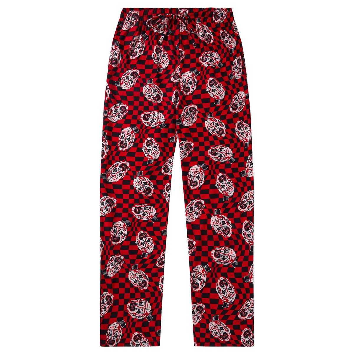 Black and Red Checkered Art the Clown Lounge Pants - Terrifier BLACK AND RED