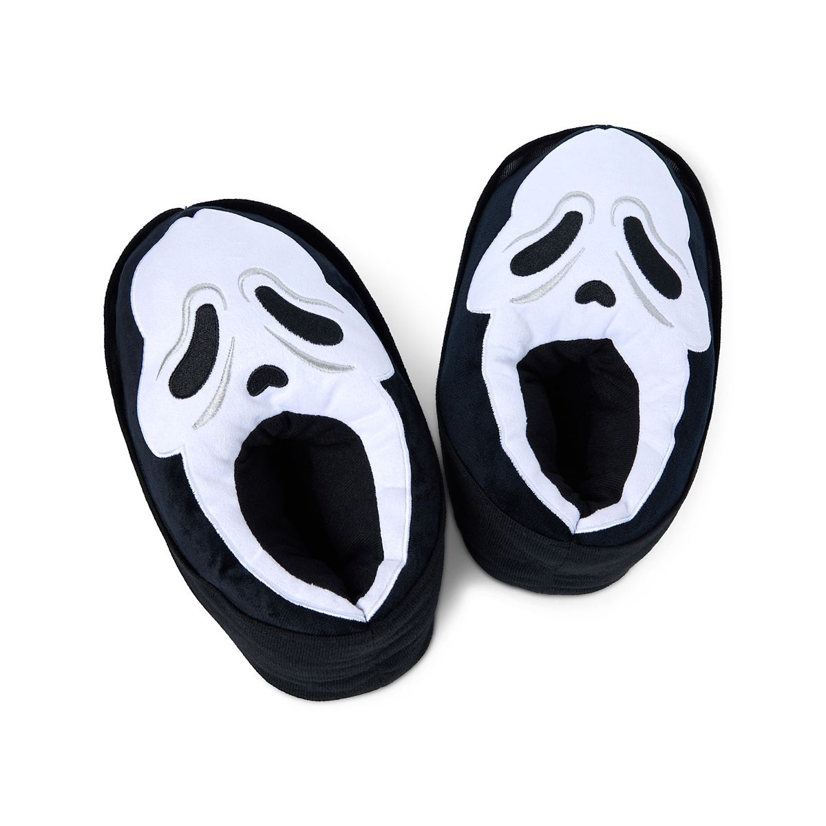 Ghost Face Plush Slippers BLACK AND WHITE