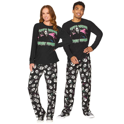 Adult Ghost Face Scary Movie Pajama Set BLACK / MULTI