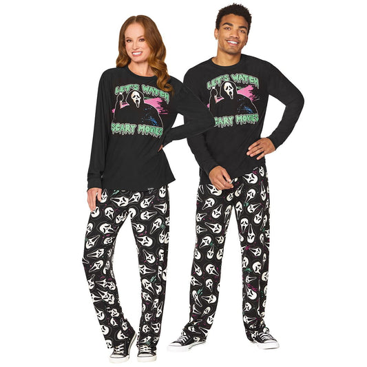 Adult Ghost Face Scary Movie Pajama Set BLACK / MULTI
