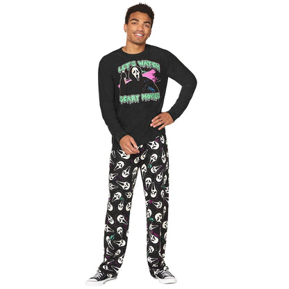 Adult Ghost Face Scary Movie Pajama Set BLACK / MULTI