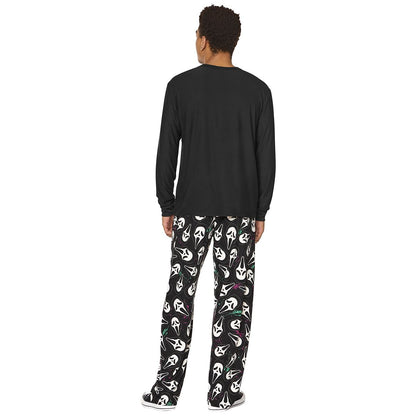 Adult Ghost Face Scary Movie Pajama Set BLACK / MULTI