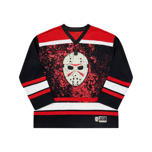 Adult Jason Blood Hockey Jersey - Jason Universe BLACK AND RED